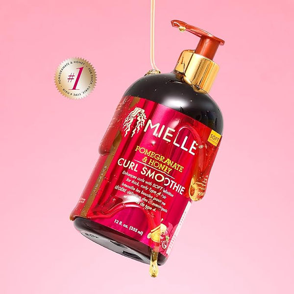 Mielle Organics Curl Smoothie with Pomegranate and Honey, Moisturizing Curl Cream for Curly Hair, Anti-Frizz Curl Enhancer for Thick Type 4 Hair